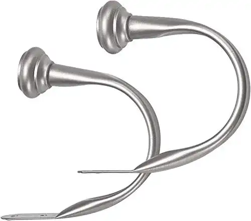 Raffhalter Amazon Basics, dekorativ für Gardinen, 2er-Pack, Nickel