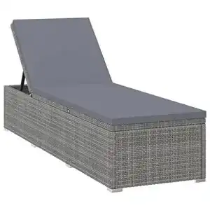 Sonnenliege aus Rattan mit Auflage von Vidaxl für Garten und Terrasse