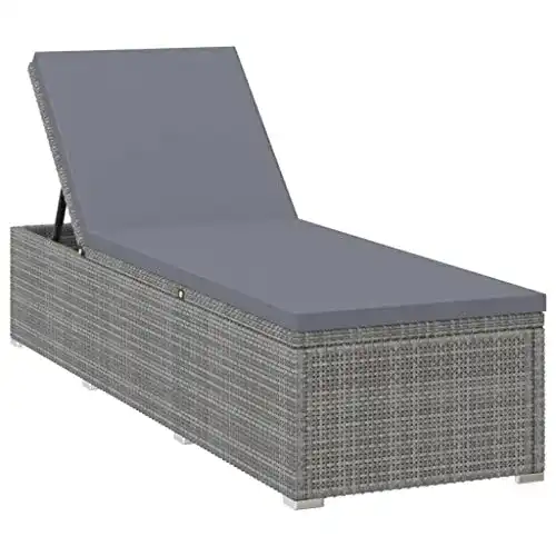 Sonnenliege aus Rattan mit Auflage von Vidaxl für Garten und Terrasse