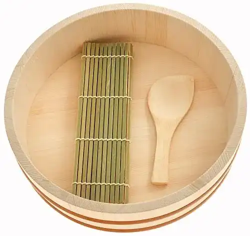 Hangiri Sushi-Reis-Set aus Holz von Uniontrade, 27 cm