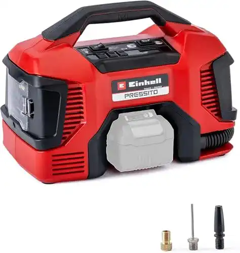 Tragbarer Einhell Hybrid-Kompressor PRESSITO Power für Druckluft
