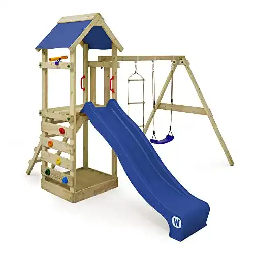 Wickey Spielturm FreeFlyer Klettergerüst mit Doppelschaukel und Rutsche