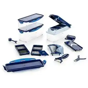Tomatenschneider Genius Nicer Dicer Plus 18 Teile in saphirblau