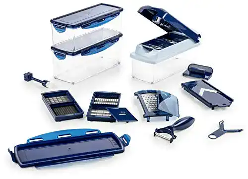 Tomatenschneider Genius Nicer Dicer Plus 18 Teile in saphirblau