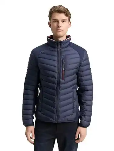 Tom Tailor Herren Hybrid Steppjacke 1031475 in Sky Captain Blue