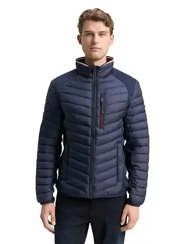 Tom Tailor Herren Hybrid Steppjacke 1031475 in Sky Captain Blue