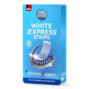Bleaching Strips Perl Weiss White Express Strips für Zahnaufhellung