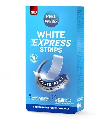 Bleaching Strips Perl Weiss White Express Strips für Zahnaufhellung