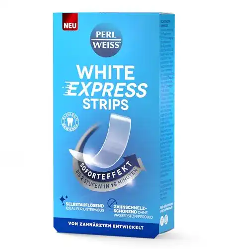 Bleaching Strips Perl Weiss White Express Strips für Zahnaufhellung