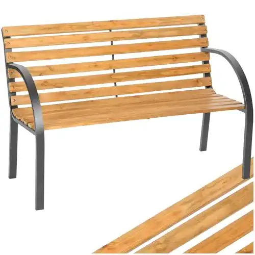 Gartenbank aus Holz tectake 2-Sitzer wetterfest für Garten und Balkon
