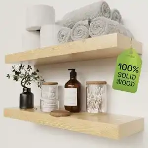 Schweberegal Baobab Workshop Holz 2er Set – Rustikale Wandregale