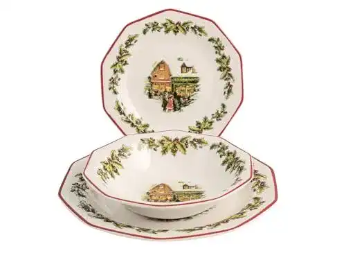 Weihnachtsgeschirr Churchill Holly Toys Tafelservice 18-teilig