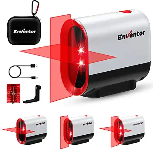 Enventor Y011R Laser-Wasserwaage mit Kreuzlinienlaser in Rot