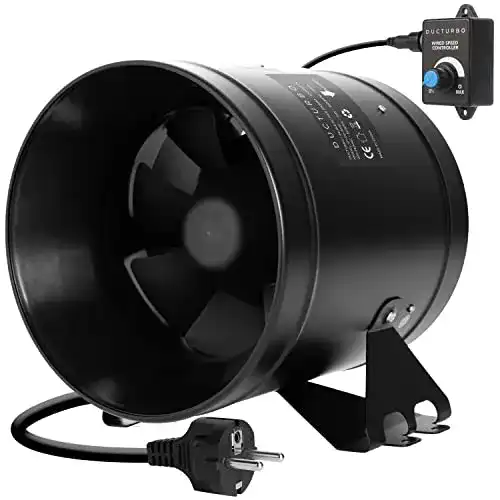 Rohrventilator Ducturbo 200 mm mit Regelung und 1205 m³/h