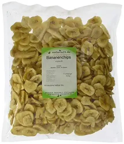 Naturix24 Bananenchips ungezuckert, 3 x 500 g Beutel
