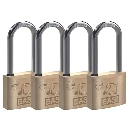 Vorhängeschlösser gleichschließend Basi 4er Set mit hohem Bügel