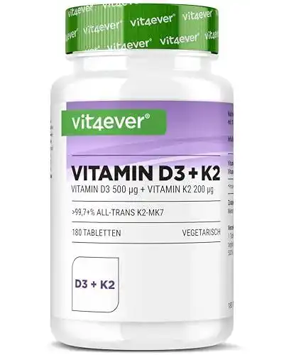 Vitamin D3 20.000 I.E. und K2 Menaquinon 7 von Vit4ever