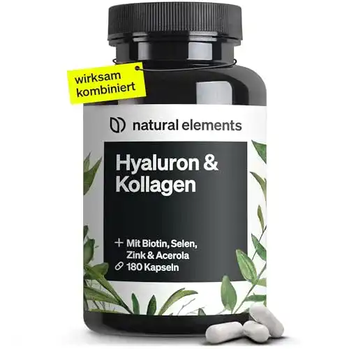 Kollagen Natural Elements Hyaluronsäure Komplex 180 Kapseln