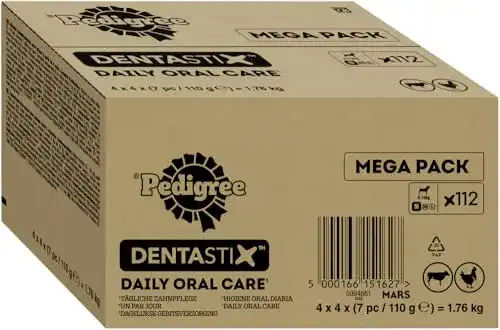 Hundeleckerlies Pedigree DentaStix für Zahnpflege und Mundhygiene