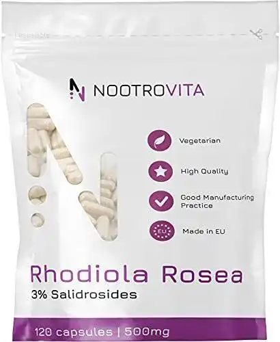 Rosenwurz Rhodiola Rosea 500mg 120 Kapseln von Nootrovita