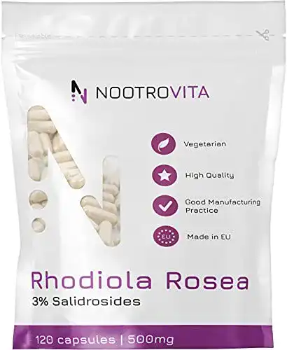 Rosenwurz Rhodiola Rosea 500mg 120 Kapseln von Nootrovita