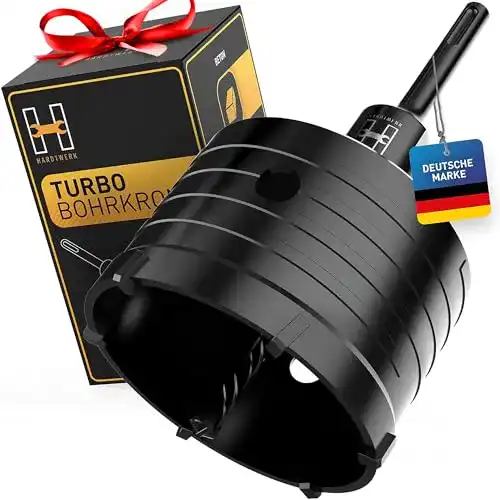 Diamantbohrer Hardtwerk Turbo Bohrkrone 82mm SDS Plus mit XXL-Zähnen