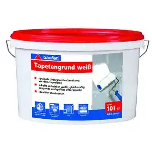 Baufan Tapetengrund Weiß 10 Liter für verschiedene Untergründe