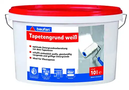 Baufan Tapetengrund Weiß 10 Liter für verschiedene Untergründe