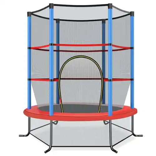 Trampolin 140 cm Costway Ø 165 cm mit Sicherheitsnetz für Kinder