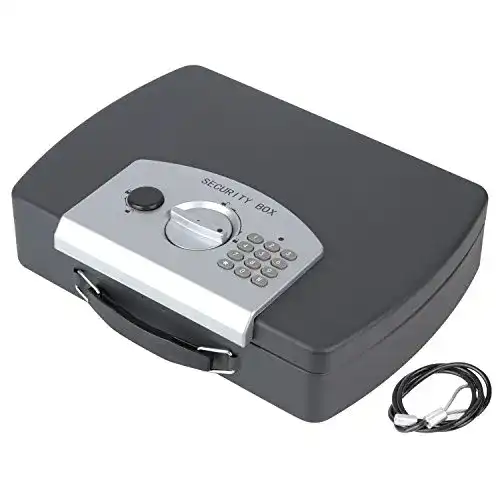 Geldkassette HMF 1608-02 mit Drahtseil und elektronischem Schloss