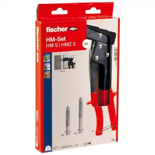 Hohlraumdübelset mit Montagezange und 60 Dübeln von fischer