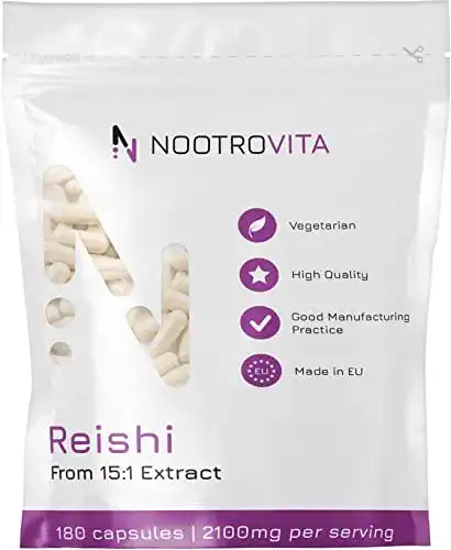 Reishi Kapseln Nootrovita 180 Stück mit 2100 mg Extrakt