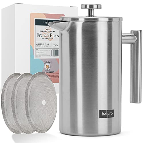 French Press Kaffeebereiter halpro, Premium French Press 1 Liter