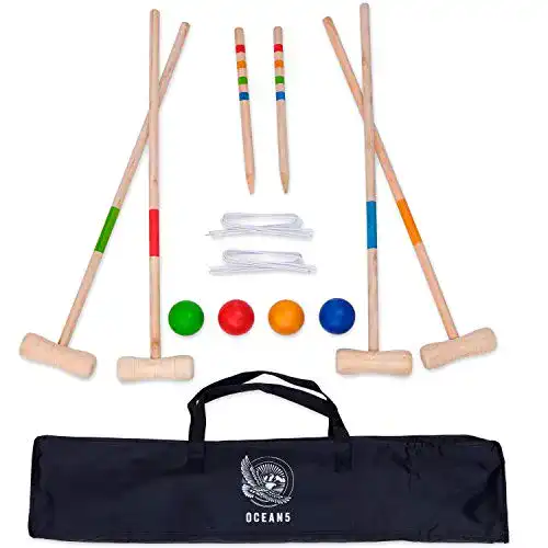 Krocket Spiel Ocean 5 Krocket Set für 2-4 Spieler im Freien
