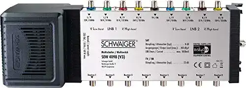 Schwaiger SEW4098 531 Multischalter 9 zu 8 für SAT-Anlagen