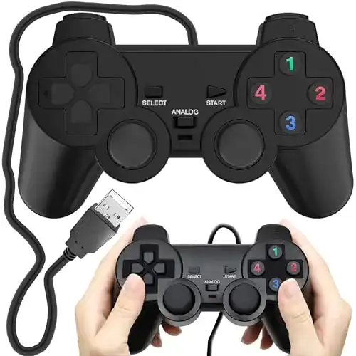 Retoo PS3-Controller für PC und PS3 Kabelgebundenes Gamepad mit Dual-Vibration