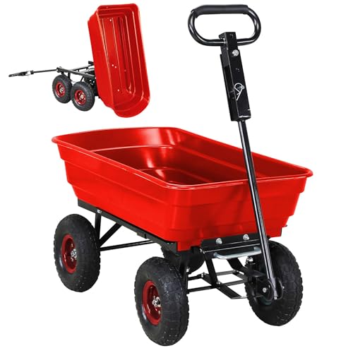 Rasentraktor-Anhänger Miweba Bollerwagen Dumper mit 300 kg Traglast