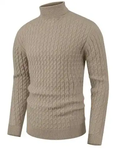 Rollkragenpullover für Herren von Hisir warmer klassischer Strickpullover