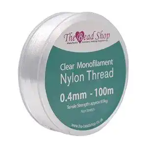 Nylonfaden The Bead Shop 0,4 mm transparenter Nähfaden für Bastelprojekte