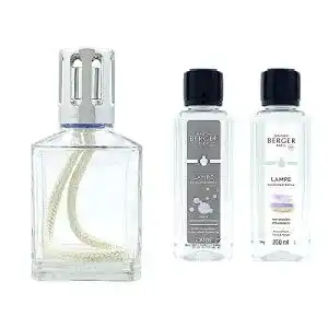 Duftlampe Lampe Berger Essentielle Carree Set aus Glas