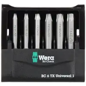 Wera Bit-Sortiment 6-teilig im Bit-Check für universellen Einsatz