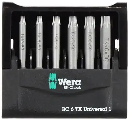 Wera Bit-Sortiment 6-teilig im Bit-Check für universellen Einsatz