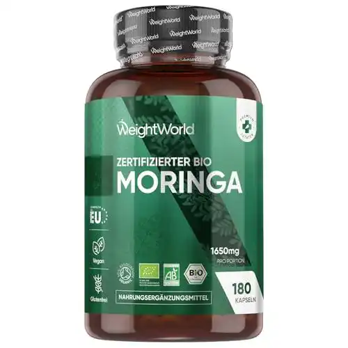 Moringa Kapseln Bio 1650mg aus Moringa Oleifera – 180 vegane Kapseln