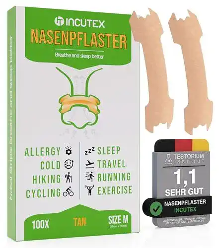Nasenpflaster gegen Schnarchen Incutex 100 Stück Nasenstrips