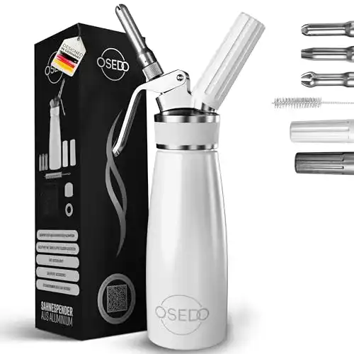 Sahnespender OSEDO 500ml mit 3 Edelstahl Tüllen