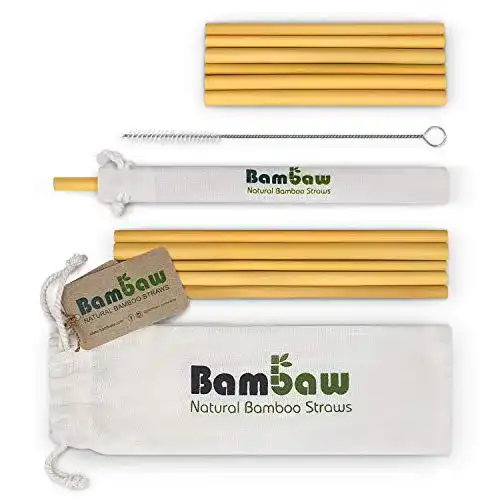 Bambus Strohhalme von Bambaw 12er-Pack mit 6 x 13 cm und 6 x 22 cm