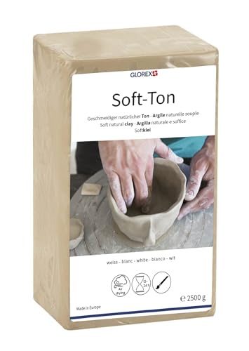Töpferton Glorex 6 8075 301 Soft Ton weiß 2500 g