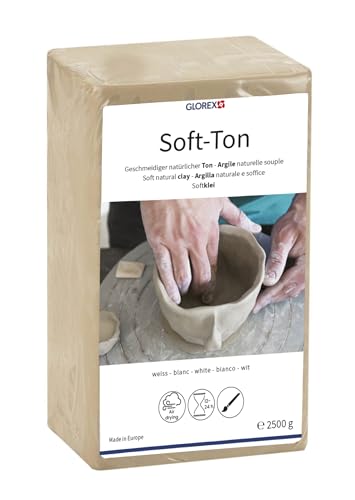 Töpferton Glorex 6 8075 301 Soft Ton weiß 2500 g