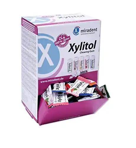 Miradent Xylit-Kaugummi in Schüttbox, 200 Stück