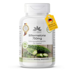 Bittermelone Kapseln 750mg – 120 vegane Tabletten von Herba Direkt